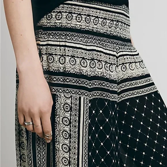 Free People Black and White Wide Leg Pants - Picture 6 of 9
